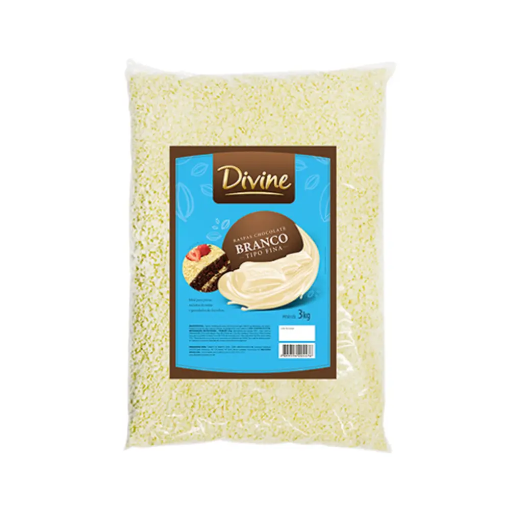 PACOTE RASPAS FINAS CHOC BRANCO 3KG DIVINE