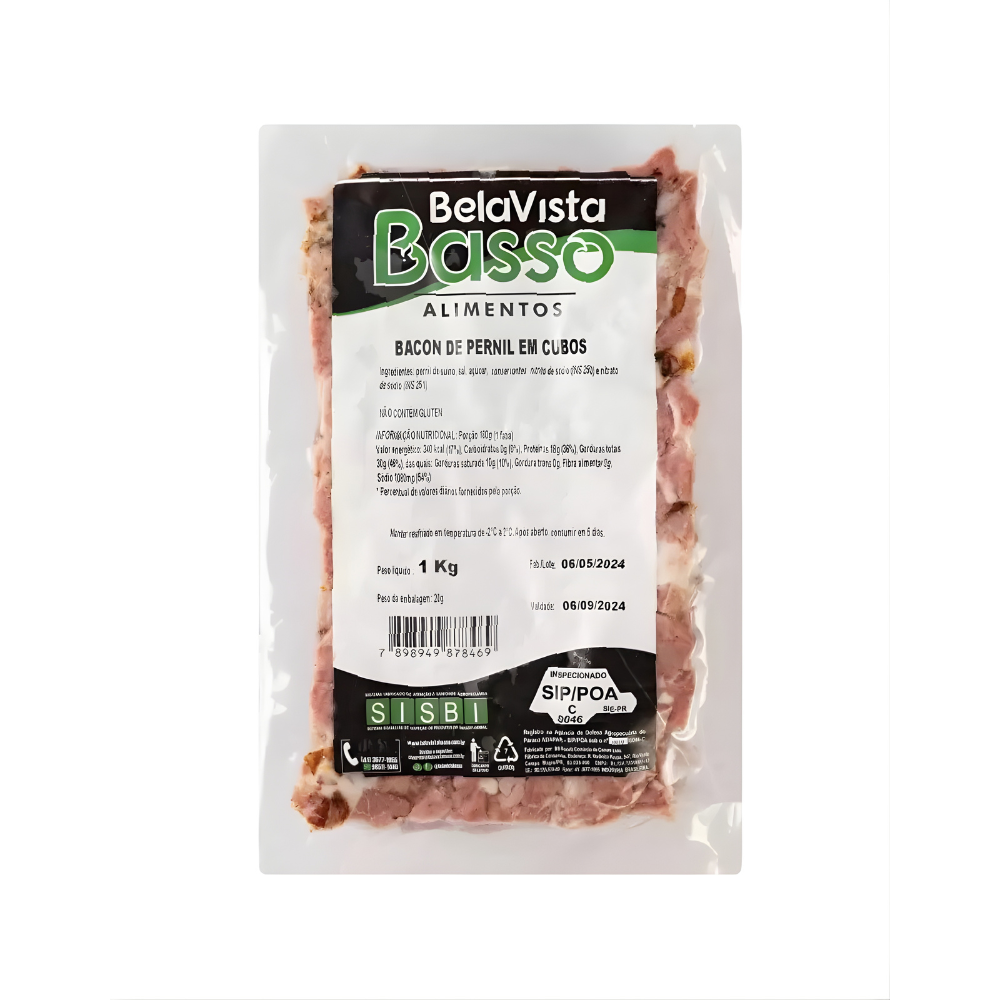 BACON EM CUBOS BARRIGA BELA VISTA BASSO 1KG